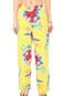 Calça Malwee Pantalona Floral Amarelo - Marca Malwee