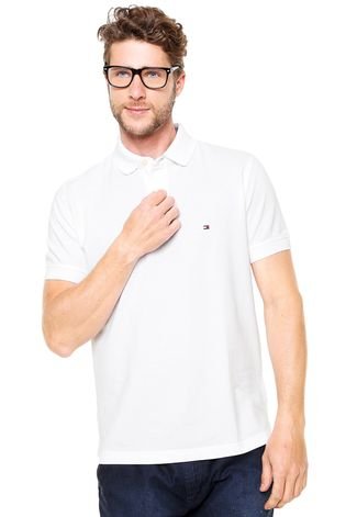 Camisa Polo Tommy Hilfiger Regular Fit Branca