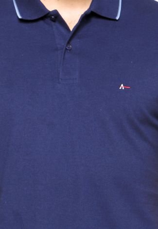 Camisa Polo Aramis Manga Curta Logo Azul-Marinho