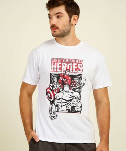 Camiseta Masculina Estampa Avengers Manga Curta Marvel - Marca Marvel