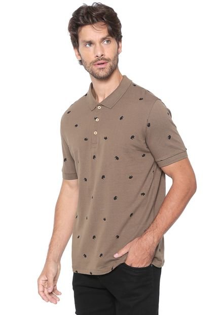 Camisa Polo Hering Reta Estampada Verde - Marca Hering