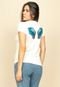 T-Shirt Baby Malha Manga Curta Corte a Fio Off White Asa em Joia Arara Azul - Marca Amazonia Vital