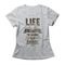 Camiseta Feminina No Bad Coffee - Mescla Cinza - Marca Studio Geek 