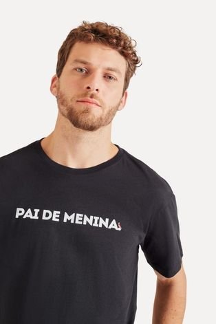 Camiseta Pai De Menina Dia A Dia Conforto Estilo Reserva Preto