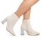 Bota Feminina Strass Bico Quadrado Salto Alto Confortável Off white - Marca Stessy Shoes