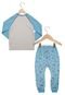 Pijama Longo Have Fun Skate For Life Infantil Cinza/Azul - Marca Have Fun