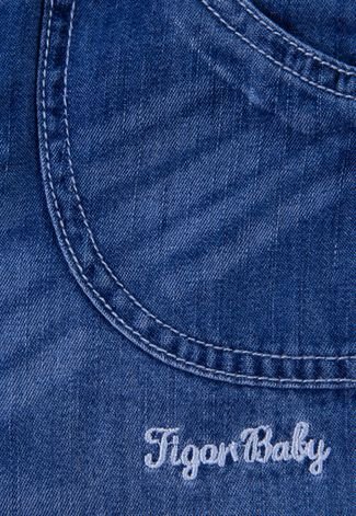 Calça Jeans Tigor T. Tigre Reta Bolsos Azul
