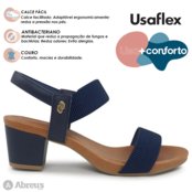 Sandália Salto Bloco Usaflex Elástico Y8204 Conforto New Blue - Marca Usaflex