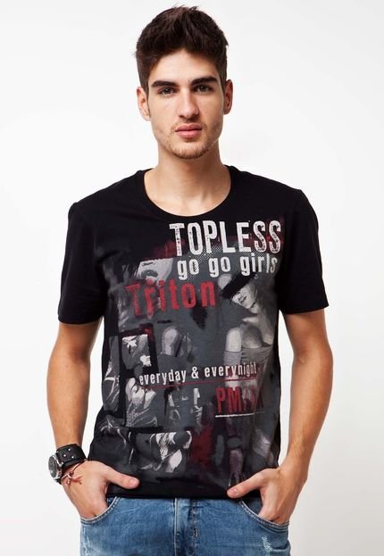 Camiseta Triton Topless Preta - Marca Triton