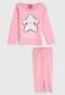 Pijama Tricae Longo Infantil Estrela Rosa - Marca Tricae