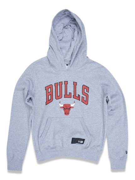 Moletom New Era Canguru Fechado Chicago Bulls Mescla Cinza - Marca New Era