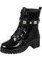 Bota Infantil Feminina GiGiL Teen Salto Baixo Montaria Tira Strass Verniz Preto - Marca GiGiL Teen