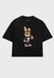 Camiseta Cropped Feminina Prison Rabbit Black - Marca Prison