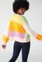 Cardigan Tricot Forever 21 Color Block Off-White - Marca Forever 21