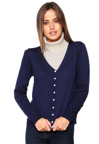 Cardigan For Why Tricot Confort Azul