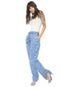Calça Jeans Triton Reta Estampada Azul - Marca Triton