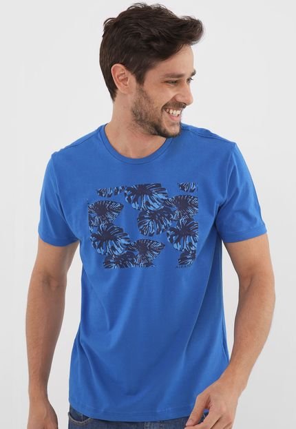 Camiseta Aleatory Folhagem Azul - Marca Aleatory