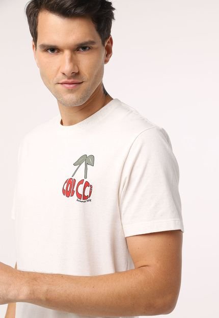 Camiseta Colcci Cerejas Logo Off-White - Marca Colcci