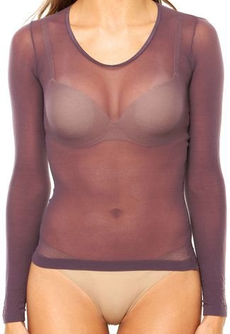 Lupo Second Skin Women's Long Sleeve Sheer See Through Mesh Top