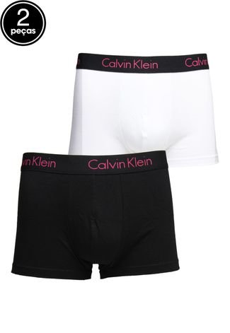 Kit 2pçs Cuecas Calvin Klein Underwear Sungão Trunk Preta/Branca