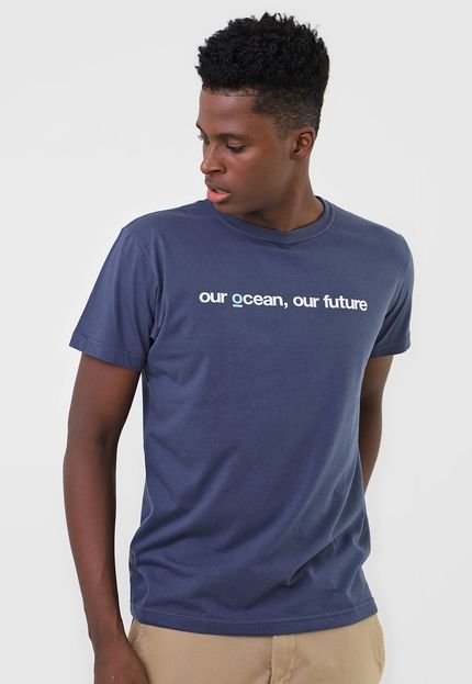 Camiseta Osklen Lettering Azul-Marinho - Marca Osklen