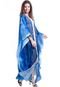 Kaftan 101 Resort Wear Vestido Longo Crepe Estampado Grafismo Azul - Marca 101 Resort Wear