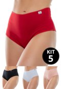 Kit 5 Calcinha Fio Duplo Cintura Alta Golden Modas Tanga Confortável Não Marca Lingerie Feminina - Marca Golden Modas