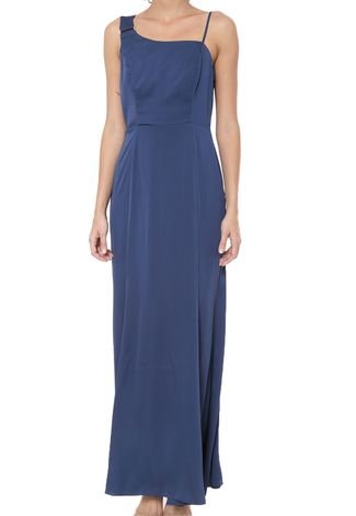 Vestido Ana Hickmann Longo Fivela Azul