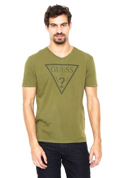 Camiseta Guess Logo Verde - Marca Guess