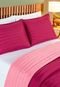 Cobre Leito Casal Padrão Mult Colors Dupla Face Micropercal 200 Fios 3 Peças - Pink/Rosa - Marca Casa Modelo Enxovais