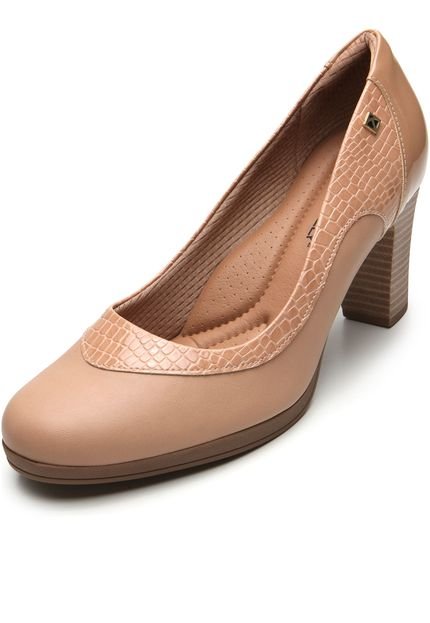 Scarpin Piccadilly Croco Nude - Marca Piccadilly