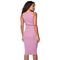 Vestido Midi Feminino Biamar Canelado Decote Quadrado Rosa Claro - Marca Biamar