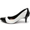 Sapato Feminina Scarpin Salto Baixo Fino Em Verniz Branca E Verniz Preto Lançamento - Marca Carolla Shoes