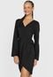 Vestido Queens Paris Curto Pregas Preto - Marca Queens Paris