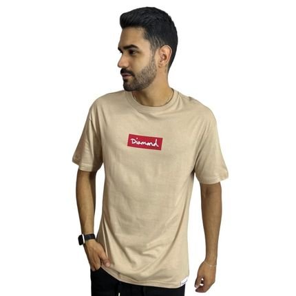 Camiseta Diamond Box Logo - Areia - Marca DAFITI