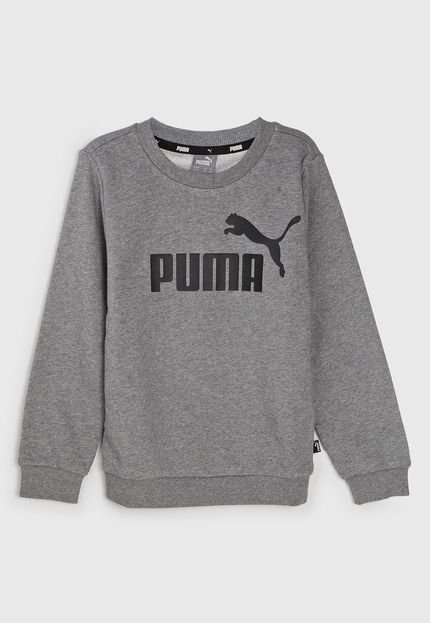 Blusa de Moletom Puma Infantil Logo Cinza - Marca Puma