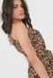 Vestido MOB Midi Tigre Bege - Marca MOB