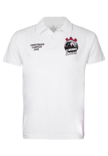 Camisa Polo Licenciados Futebol Corinthians Mundial Branca - Marca Licenciados Futebol