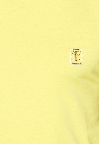 Camiseta Lacoste Bordados Amarela