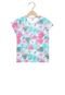 Blusa Manga Curta Brandili Floral  Infantil Azul. - Marca Brandili