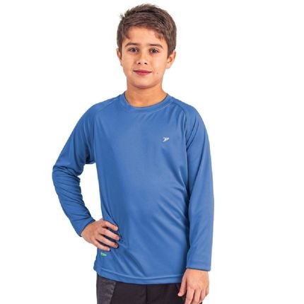 Camiseta Poker Fator de Proteção UV50  Infantil- Azul Hortência - Marca Poker