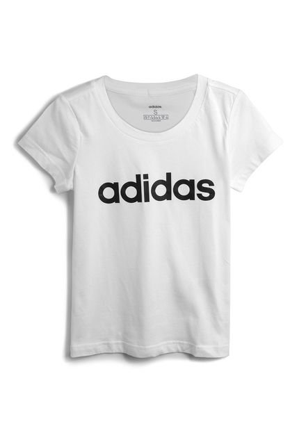 Camiseta adidas Menina Escrita Branca - Marca adidas Performance