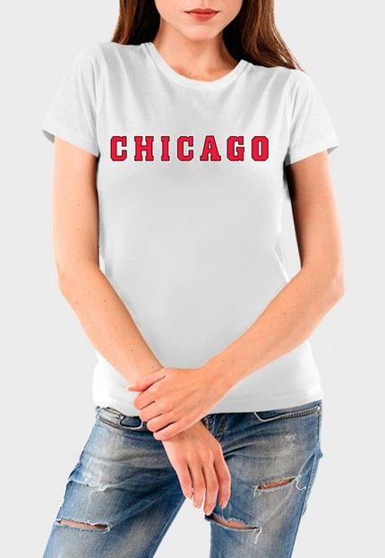 Camiseta Feminina Branca Chicago Algodão Premium Benellys - Marca Benellys