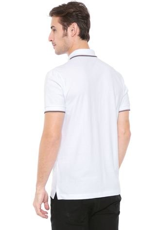 Camisa Polo Forum Reta Listras Branca