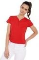 Camiseta Con Botones De Mujer Licrada-Rojo Polovers