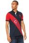 Camisa Polo STN Recorte Azul-Marinho/Vermelho - Marca STN