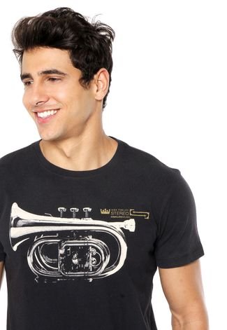 Camiseta Osklen Vintage Trompete Preta