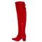 Botas Femininas De Inverno Over Knee Lirom Cano Super Alto Camurça Vermelha - Marca Lirom