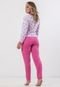 Pijama Longo com Botão Diluxo Amamentação Rosa - Marca Linha Noite