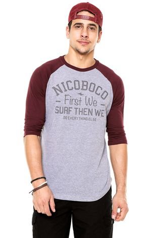 Camiseta Nicoboco Raglan Park Cinza